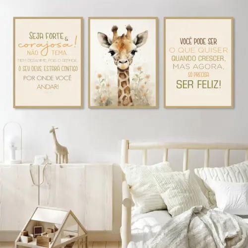 Quadros Decorativos Infantil Frases Personalizado Animais