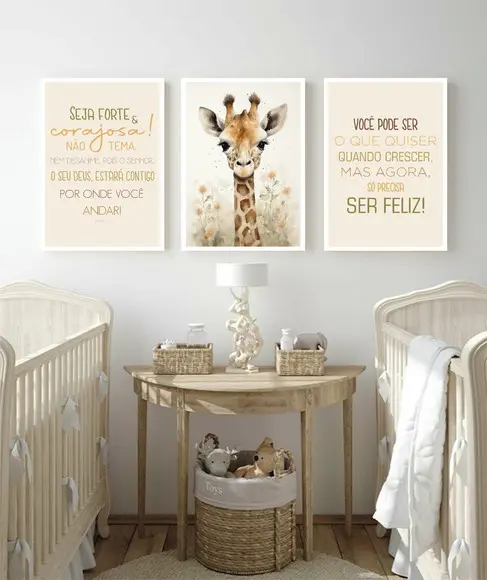 Quadros Decorativos Infantil Personalizado Animais Moldura
