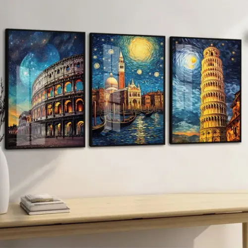 Quadros Decorativos Itália Cidades Coliseu com Moldura Vidro
