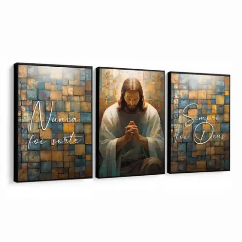 Quadros Decorativos Jesus Cristo Frase Motivacional Moldura