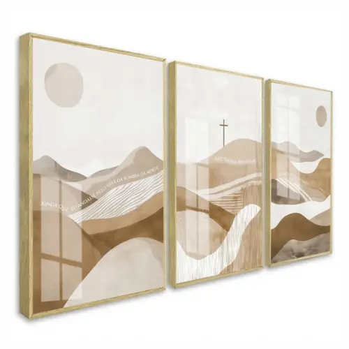 Quadros Decorativos Jesus Cristo Salmos com Moldura e Vidro