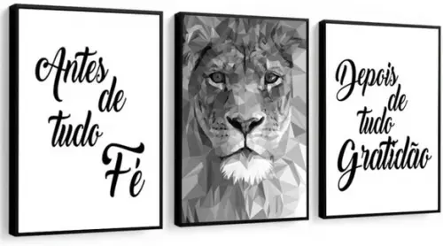 Quadros Decorativos Leão Da Tribo De Judá Moderno Molduras
