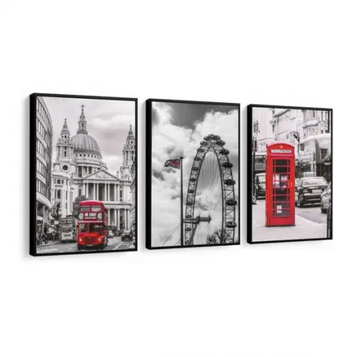 Quadros Decorativos Londres Roda Gigante Cabine Telefônica
