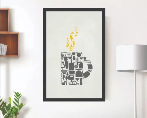 Quadros Decorativos Minimalista Café Cafeteria Cozinha Bares