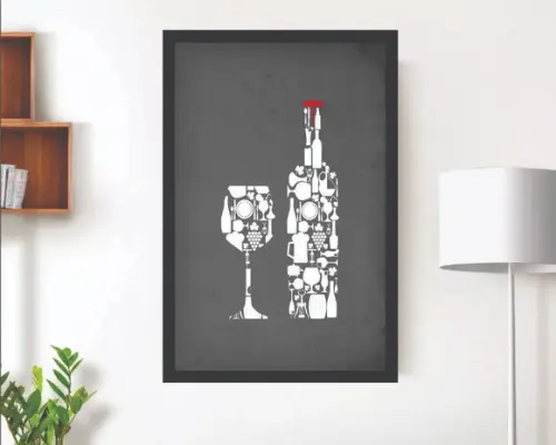 Quadros Decorativos Minimalista Cozinha Vinho Bares e Bebida
