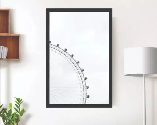 Quadros Decorativos Minimalista Roda Gigante Preto e Branco