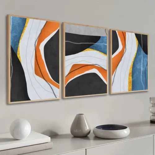 Quadros Decorativos Modernos Abstratos para Sala com Moldura