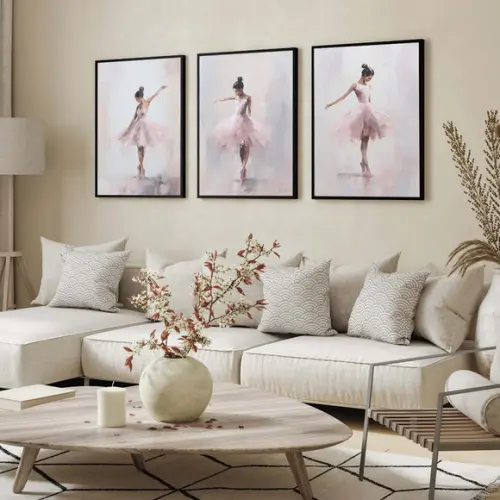 Quadros Decorativos Modernos Bailarina Ballet com Moldura