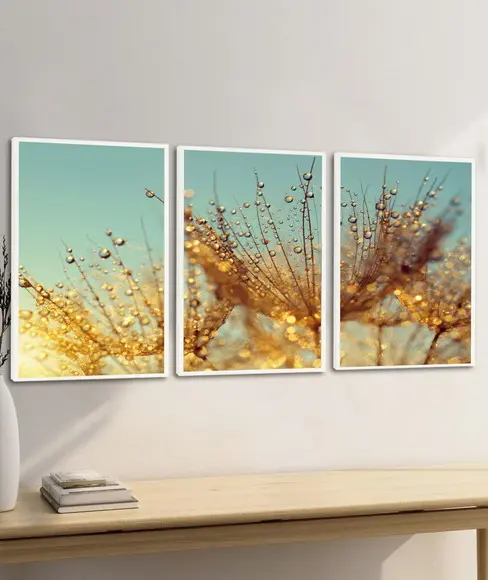 Quadros Decorativos Modernos Flores Dente de Leão Moldura