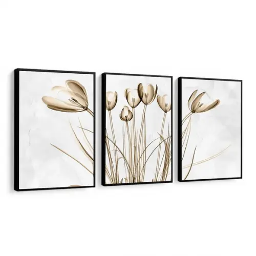 Quadros Decorativos Modernos Flores Quarto Sala Com Moldura