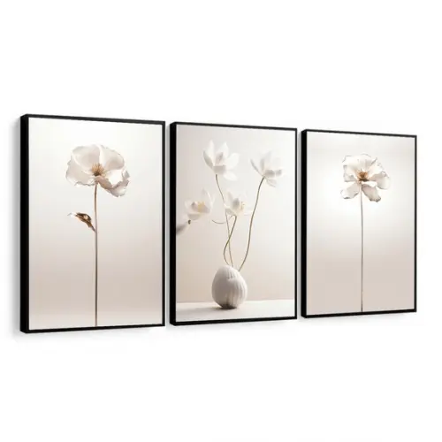 Quadros Decorativos Modernos Flores Sala Quarto Hall Moldura
