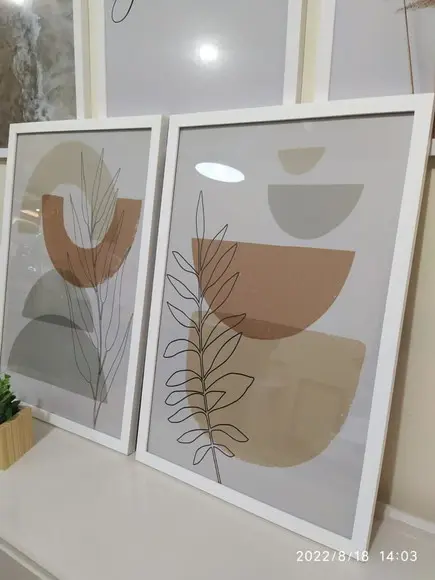 Quadros Decorativos Modernos Geométrico com Moldura e Vidro