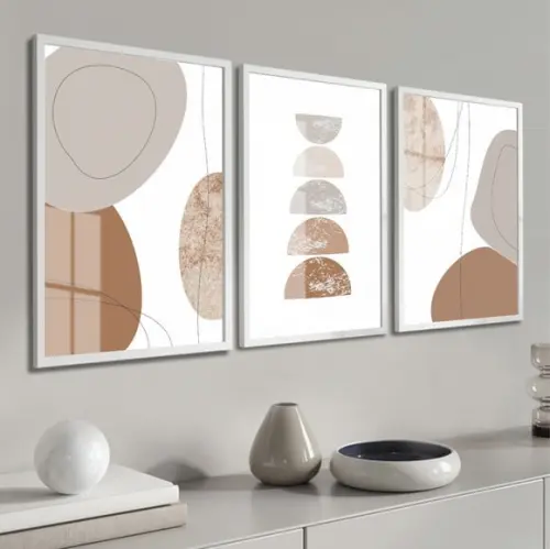 Quadros Decorativos Modernos Geométrico Com Moldura E Vidro