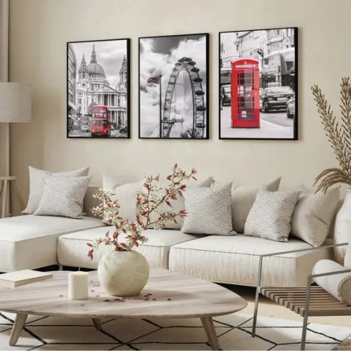 Quadros Decorativos Modernos Londres Roda Gigante com Vidro