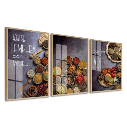 Quadros Decorativos Modernos para Cozinha Moldura e Vidro