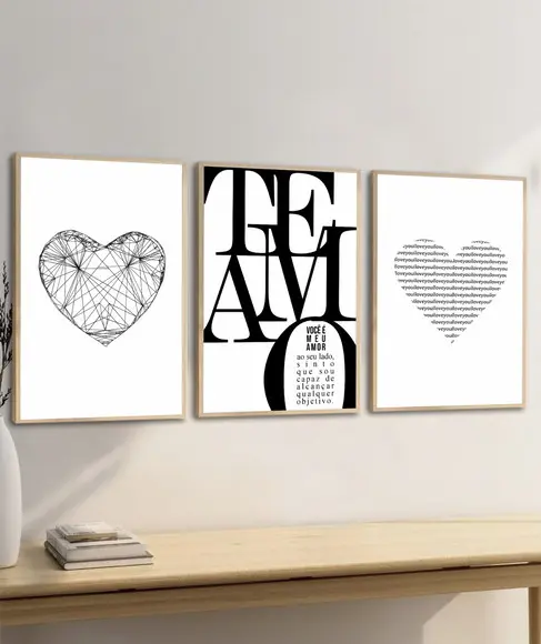 Quadros Decorativos Modernos Quarto de Casal Frases Vidro