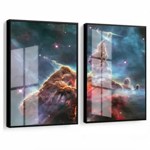Quadros Decorativos Modernos Universo Com Moldura e Vidro