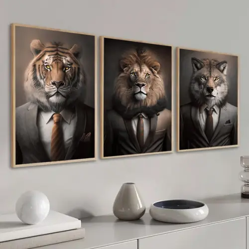 Quadros Decorativos Motivacional Animais Escritório Moldu