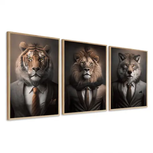 Quadros Decorativos Motivacional Animais Escritório Moldu