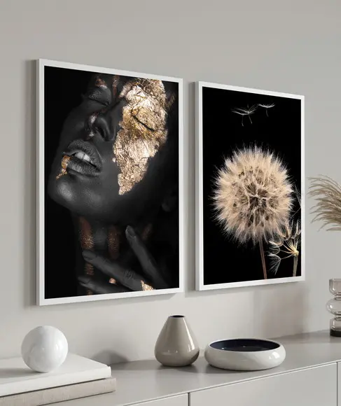 Quadros Decorativos Mulheres Negras Dente De Leão Moldura