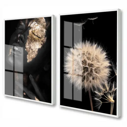 Quadros Decorativos Mulheres Negras Dourado Moldura E Vidro