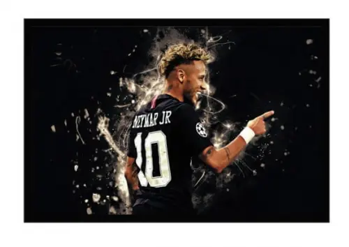 Quadros Decorativos Neymar Jogador Futebol Ídolo com Moldura