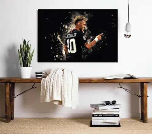 Quadros Decorativos Neymar Jogador Futebol Ídolo com Moldura