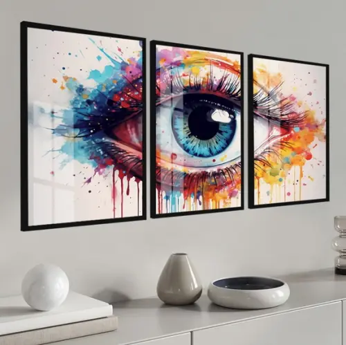 Quadros Decorativos Oftalmologia Olho Colorido com Vidro