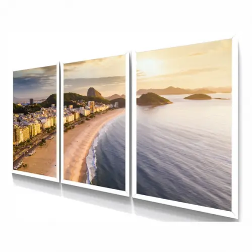 Quadros Decorativos Paisagem Praia Rio De Janeiro Moldura