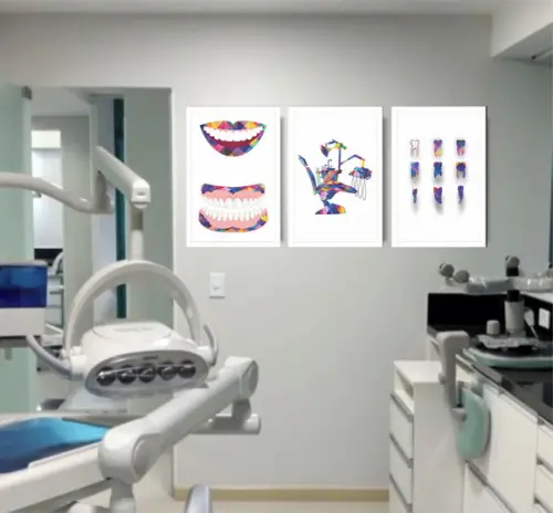 Quadros Decorativos Para Consultório Odontologia Com Moldura