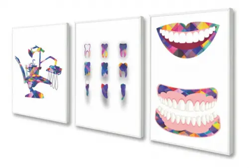 Quadros Decorativos Para Consultório Odontologia Com Moldura