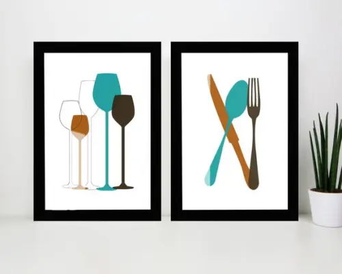 Quadros Decorativos Para Cozinha Modernos Moldura e Vidro