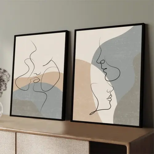 Quadros Decorativos Para Quarto De Casal Abstrato Moldura