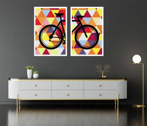 Quadros Decorativos Para Sala Grande Bicicleta Corredor Hall