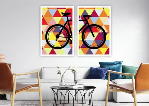 Quadros Decorativos Para Sala Grande Bicicleta Corredor Hall