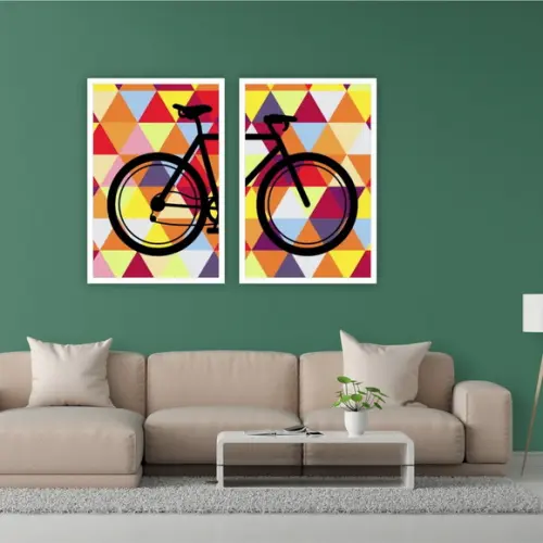 Quadros Decorativos Para Sala Grande Bicicleta Corredor Hall