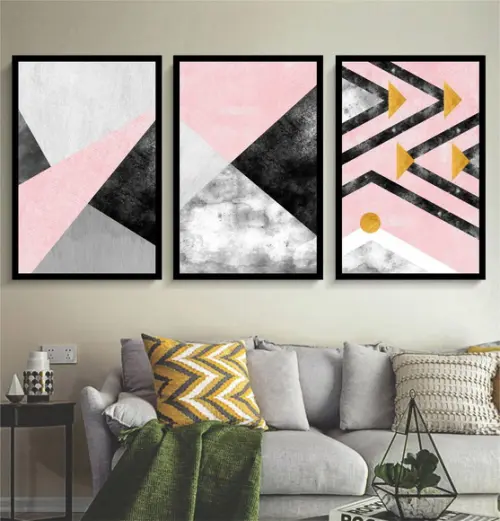 Quadros Decorativos Para Sala Modernos Rosê Quarto Casa Hall