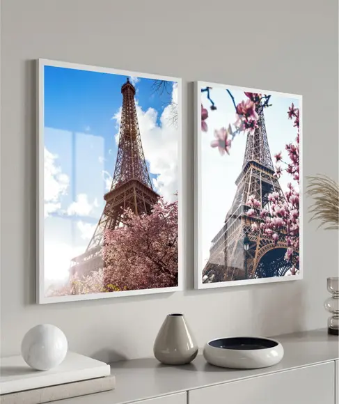 Quadros Decorativos Paris Torre Eiffel Com Moldura e Vidro