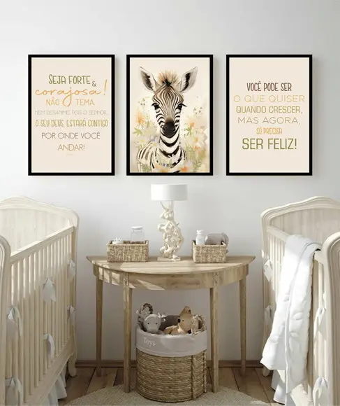 Quadros Decorativos Personalizado Infantil Animais Moldura