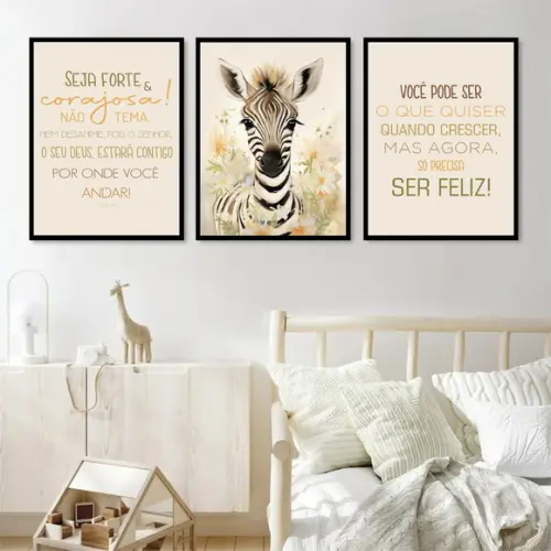 Quadros Decorativos Personalizado Infantil Animais Moldura