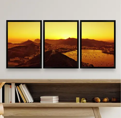 Quadros Decorativos Pontos Turísticos Rio De Janeiro Moldura