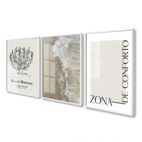 Quadros Decorativos Praia Matisse Frases Com Moldura E Vidro