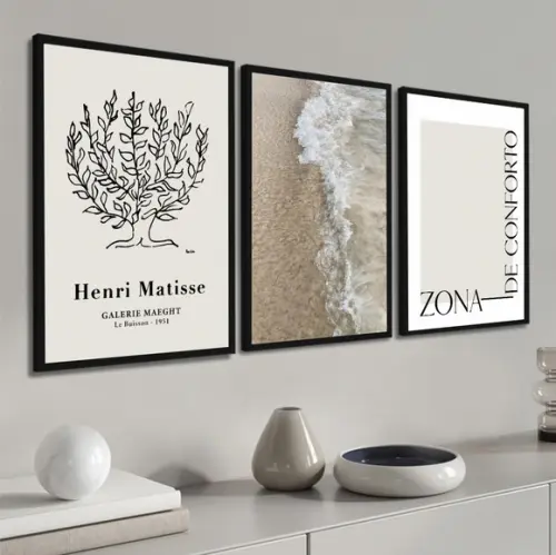 Quadros Decorativos Praia Matisse Zona De Conforto Moldura