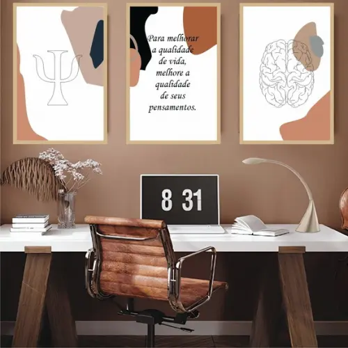 Quadros Decorativos Psicologia Consultório Frases com Vidro