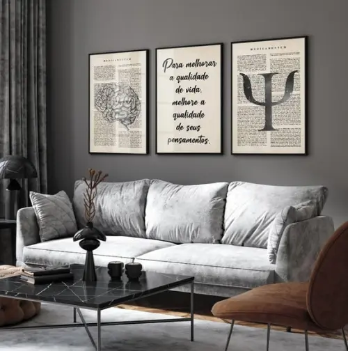 Quadros Decorativos Psicologia Consultório Frases com Vidro