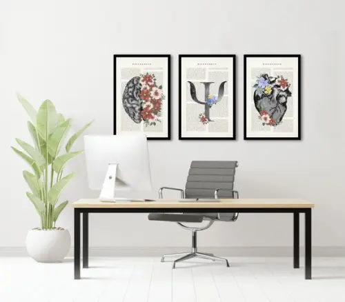 Quadros Decorativos Psicologia Medicina Consultório Moldura