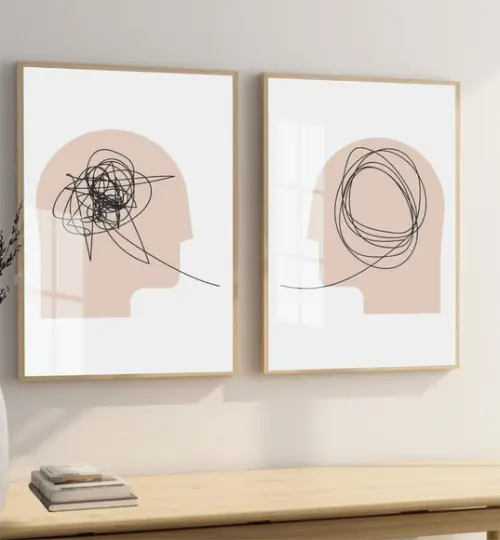Quadros Decorativos Psicologia Moderno com Moldura e Vidro
