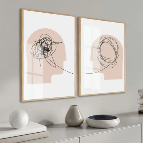 Quadros Decorativos Psicologia Moderno com Moldura e Vidro
