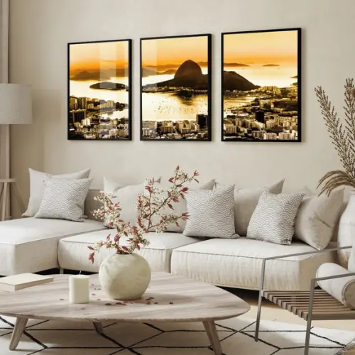 Quadros Decorativos Rio de Janeiro Cidade Paisagem com Vidro