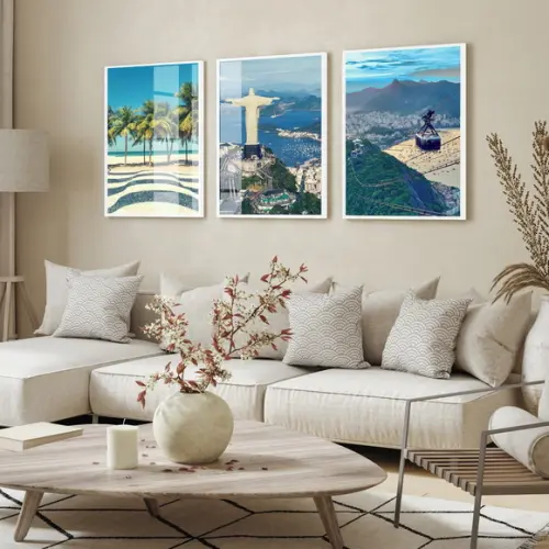Quadros Decorativos Rio de Janeiro Cristo Redentor com Vidro